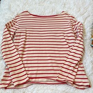 Old Navy Red and Cream Striped Blouse